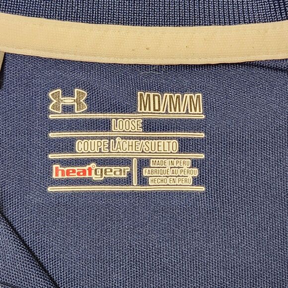 Under Armour 1251484 Men's UA Freedom Logo Short Slv. Polo Golf Shirt Navy - Picture 4 of 7